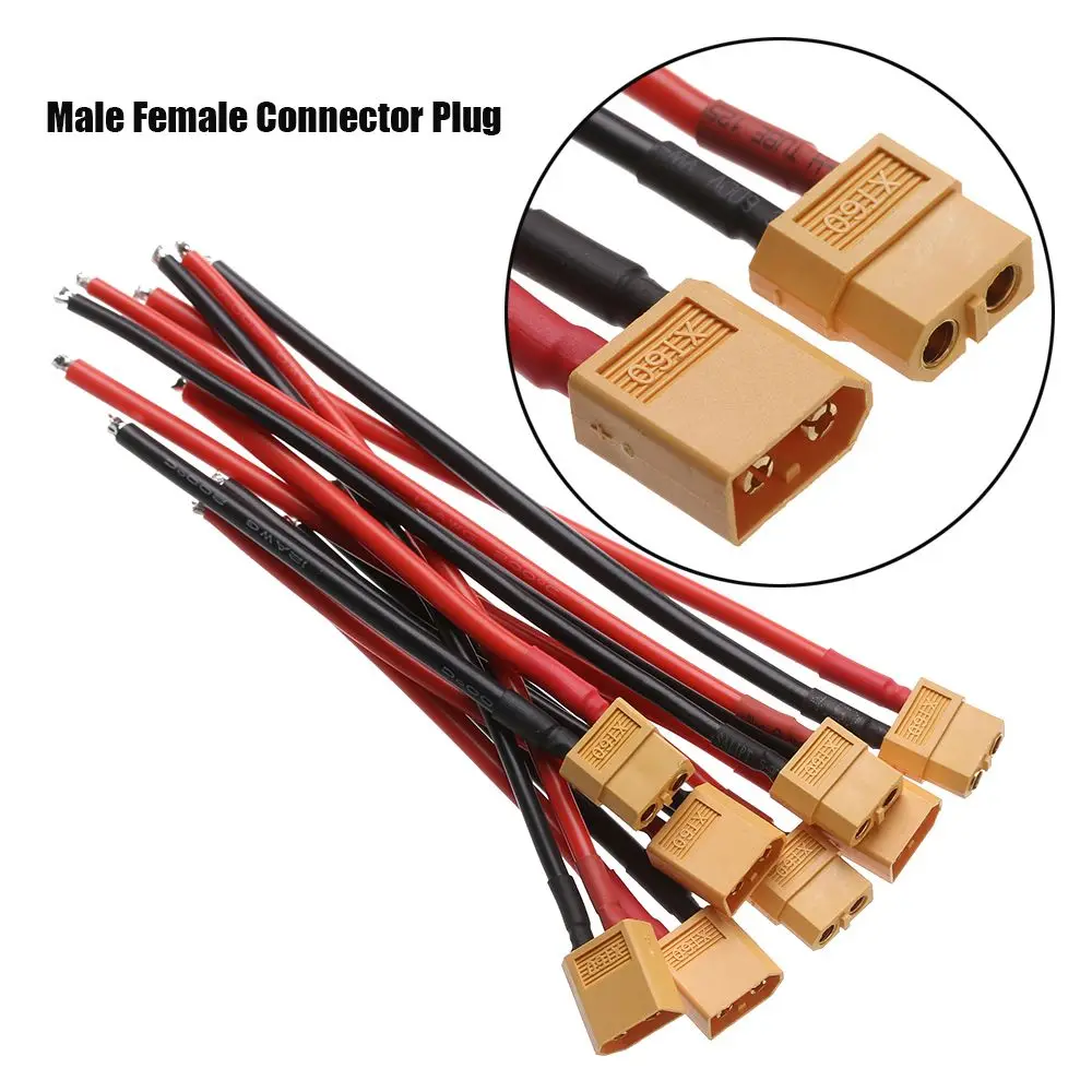 Фото Горячая новинка: Кабели-удлинители 12 AWG/14 AWG с разъемами XT60 (папа/мама), 10 см/15 см, для аккумуляторов №4