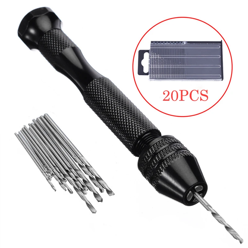 

20 шт., набор сверл с прямым хвостовиком, из быстрорежущей стали