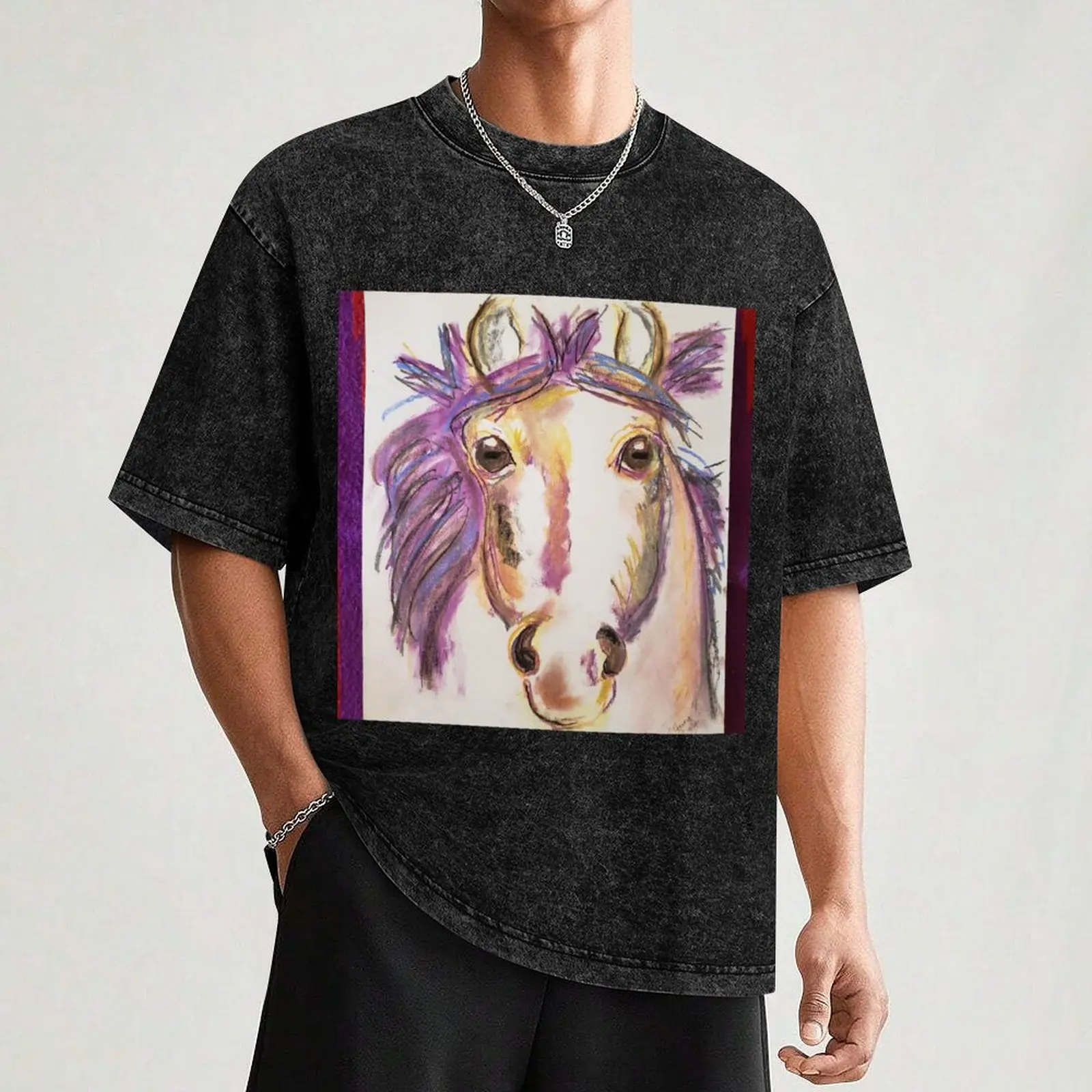 Футболка Wind Horse of the Rainbow футболки большого размера мужские с рисунком