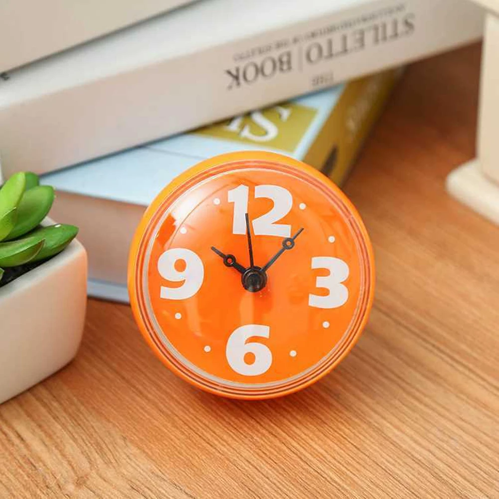 

Kitchen Mirror Ornaments Fashion Pointer Refrigerator Window Accurate Anti Fog Wall Clock Waterproof Suction Cup Bathroom Mini