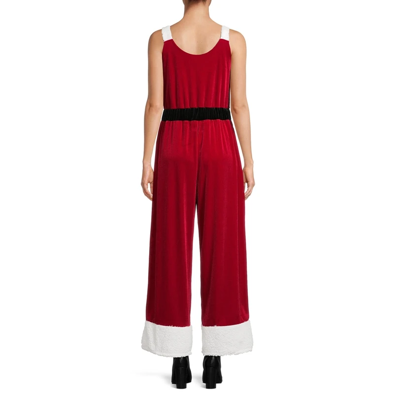 Женский Рождественский комбинезон повседневный объемный без рукавов с 3D принтом