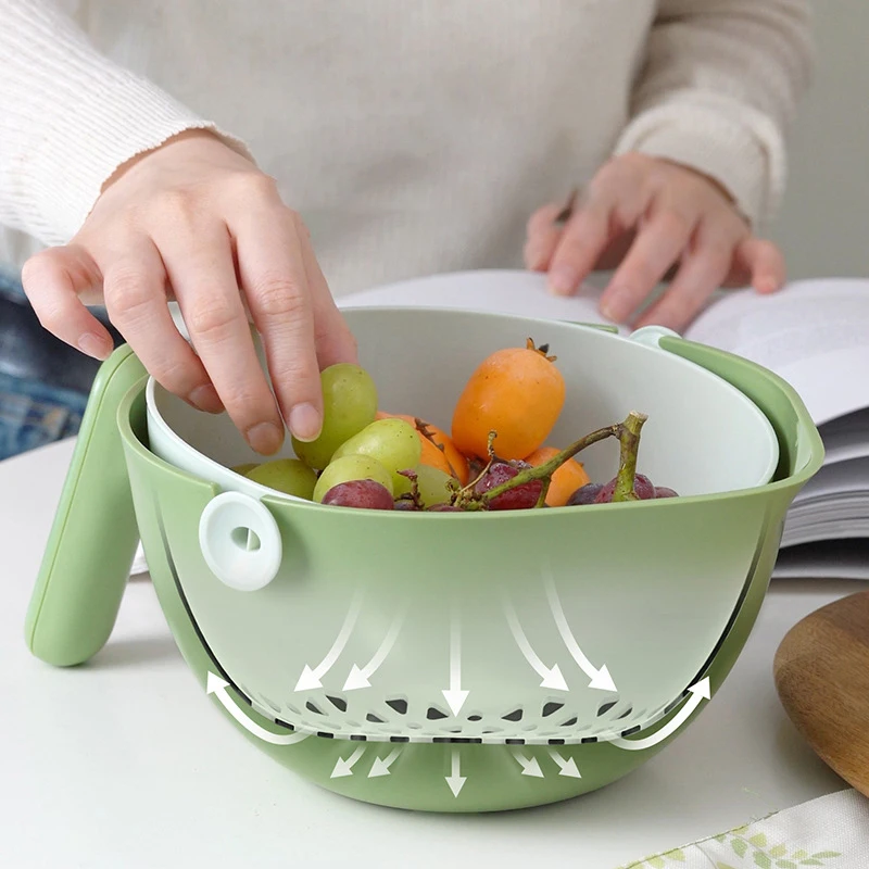 Сливная корзина для птиц с ручкой поворотная со съемной чистки фруктов и овощей