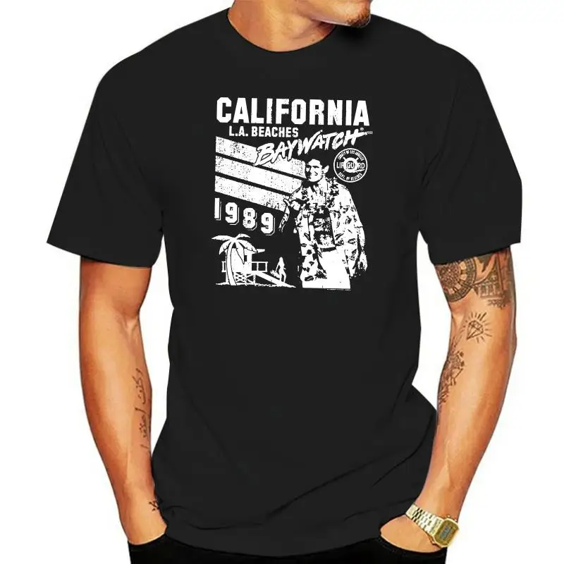 

Baywatch California Los Angeles Beach 1989 Mens T Shirt David Hasselhoff Mitch
