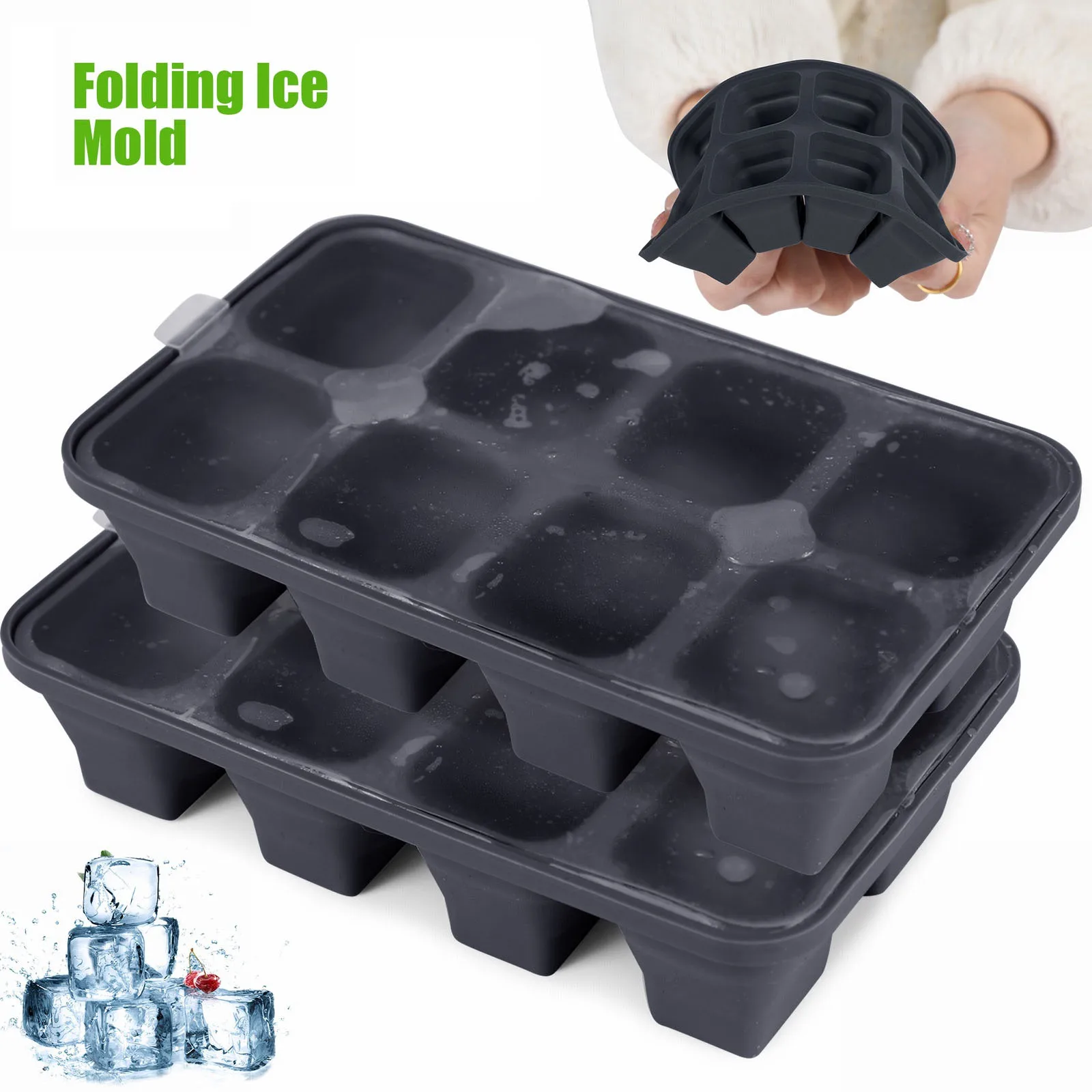 

Большая форма для льда с 4/6/8 ячейками, большая коробка для льда из пищевого силикона, квадратная форма для льда, форма «сделай сам» для бара, паба, вина, модель для изготовления блоков льда
