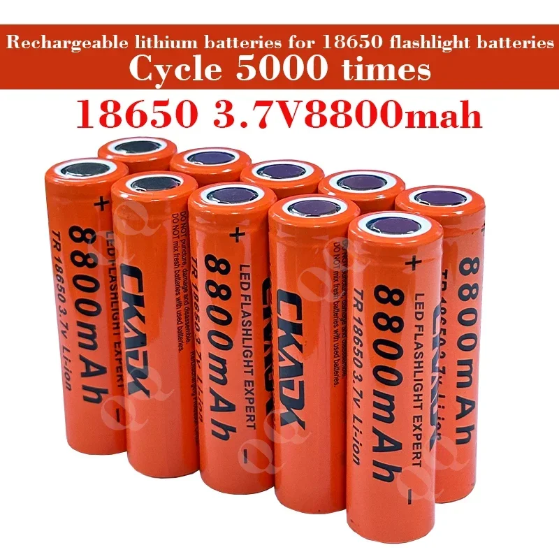 

New High Capacity and High Quality 18650 Battery 3.7V 8800mAh Rechargeable Lithium Ion Battery for LED Flashlights