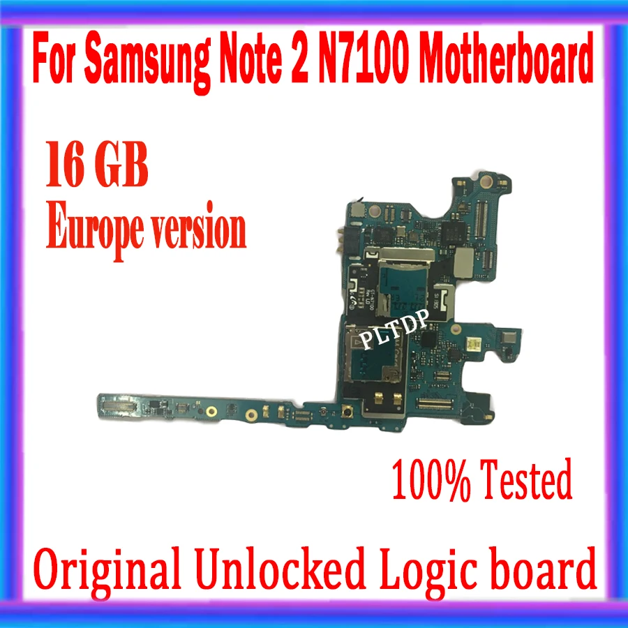 

100% Original Logic board for Samsung Galaxy N7100 with chips system board 16G Europe version for SM NOTE 2 N7100 Motherboard