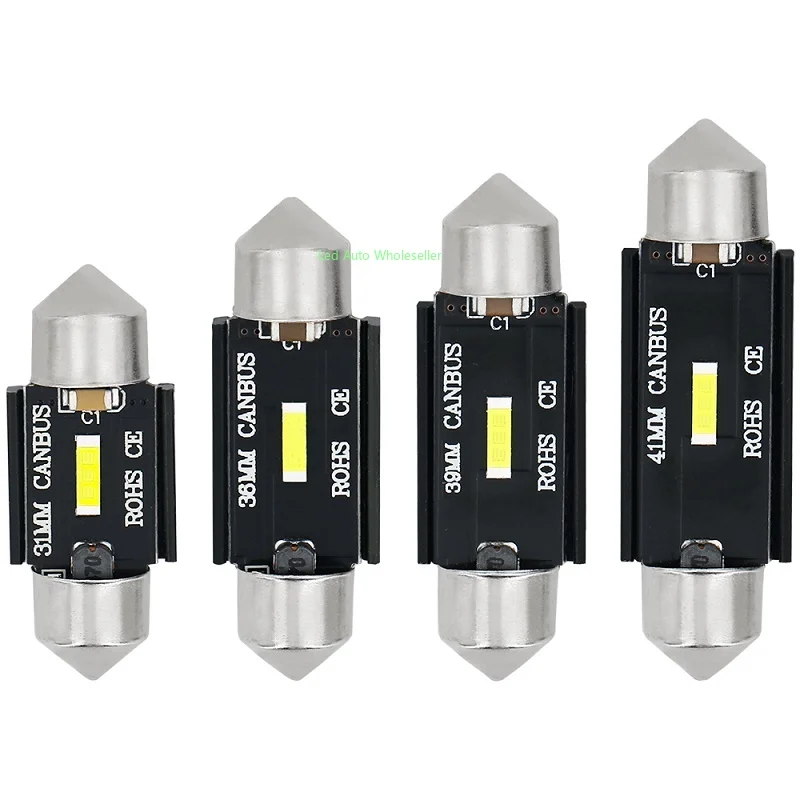 100PCS C5w led 31mm 36mm 39mm 41mm 1SMD 1860 Chip LED Festoon Bulb Car Dome Light Canbus No Error Auto Interior Reading Lamp