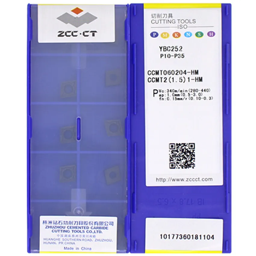 

ZCC.CT CCMT060204-HM YBC252 P10-P35/CCMT060208-HM YBC252 P10-P35 CCMT21.51 CCMT21.52 CNC carbide inserts For Steel 10pcs/box