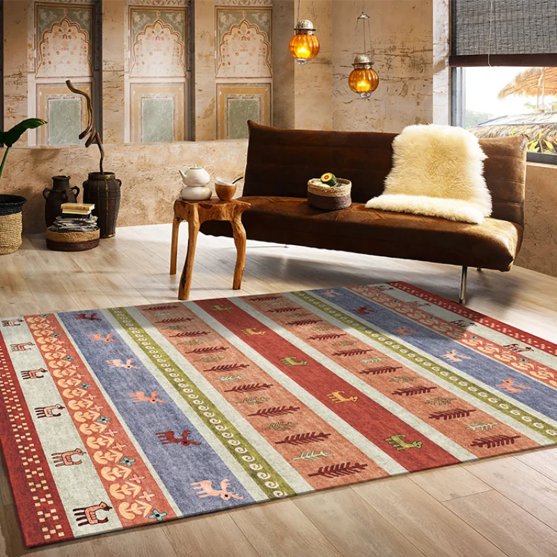 

Ethnic Style Living Room Decoration Retro Carpet Morocco Rugs for Bedroom Large Area Persian Floor Mat Home Non-slip Lounge Rug