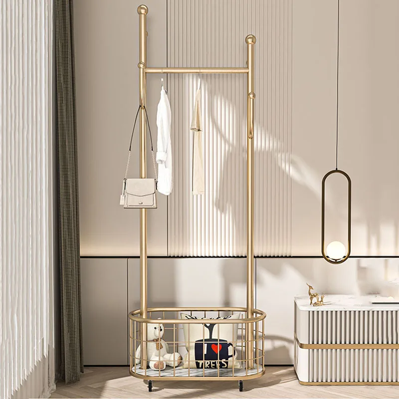 

Скандинавские вешалки для одежды, дизайнерская железная вешалка для одежды в коридоре, в спальню, портативная бронируемая мебель WSW30XP