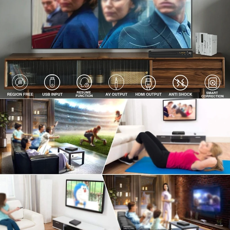 Домашний DVD-плеер HD 1080P DVD229 Со Встроенным Микрофоном AV-выходом ТВ-совместимым