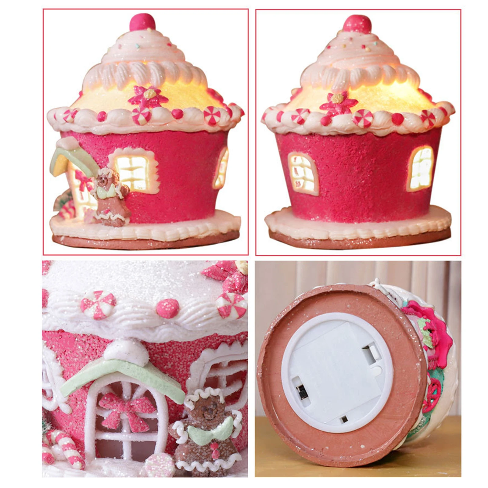 

Luminous Christmas House Candy Tree Christmas Ornaments Holiday Table Shelf Display Accessories Decorations Ornaments 2023