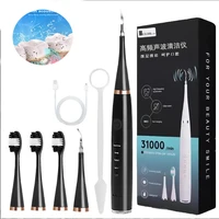 ultrasonic tooth cleaner sonic electric dental scaler oral hygiene kit with 3 toothbrush head tooth care teeth cleaning