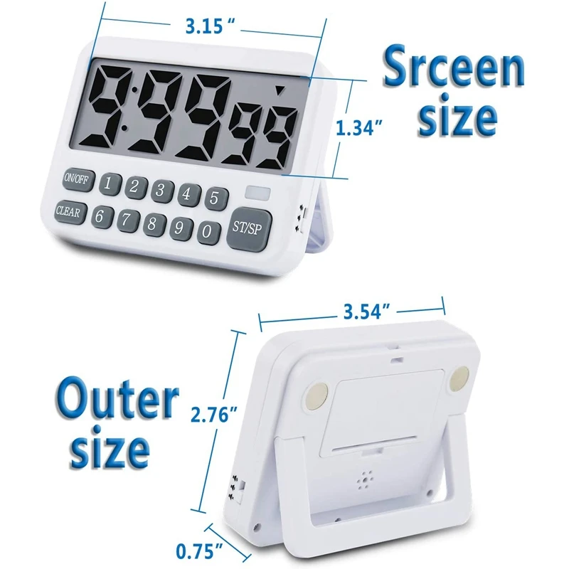 kitchen timer digital kitchen timer magnetic countdown timer with loud alarm big digits back stand for cooking classroom free global shipping