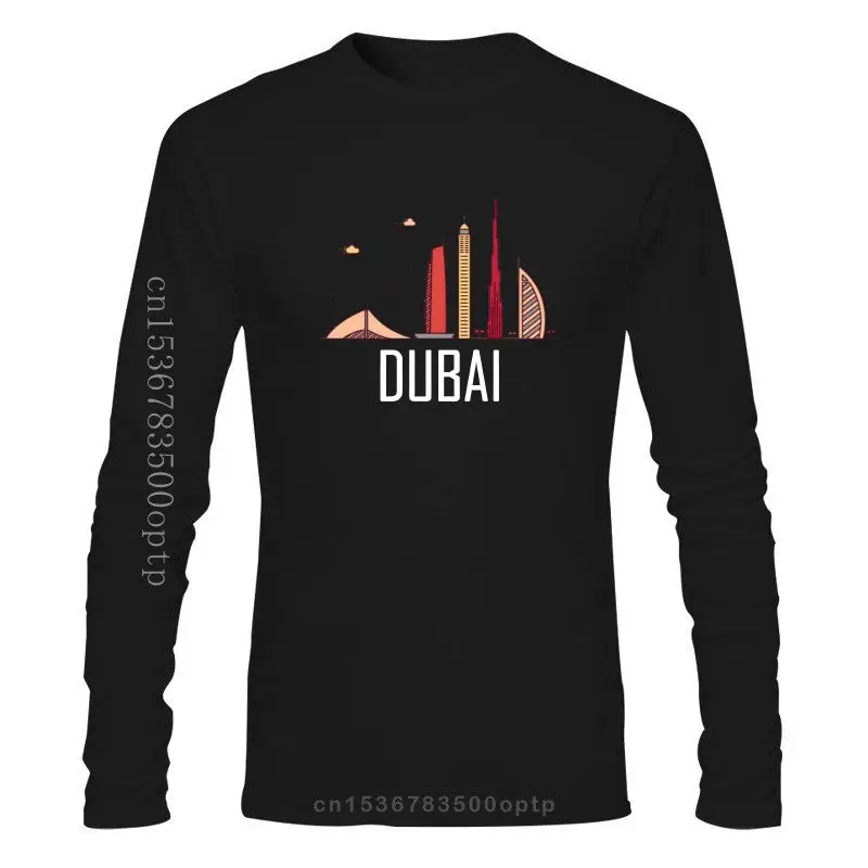 Модная мужская одежда Burj Khalifa Al арабское небо небоскреб Дубай футболка черного