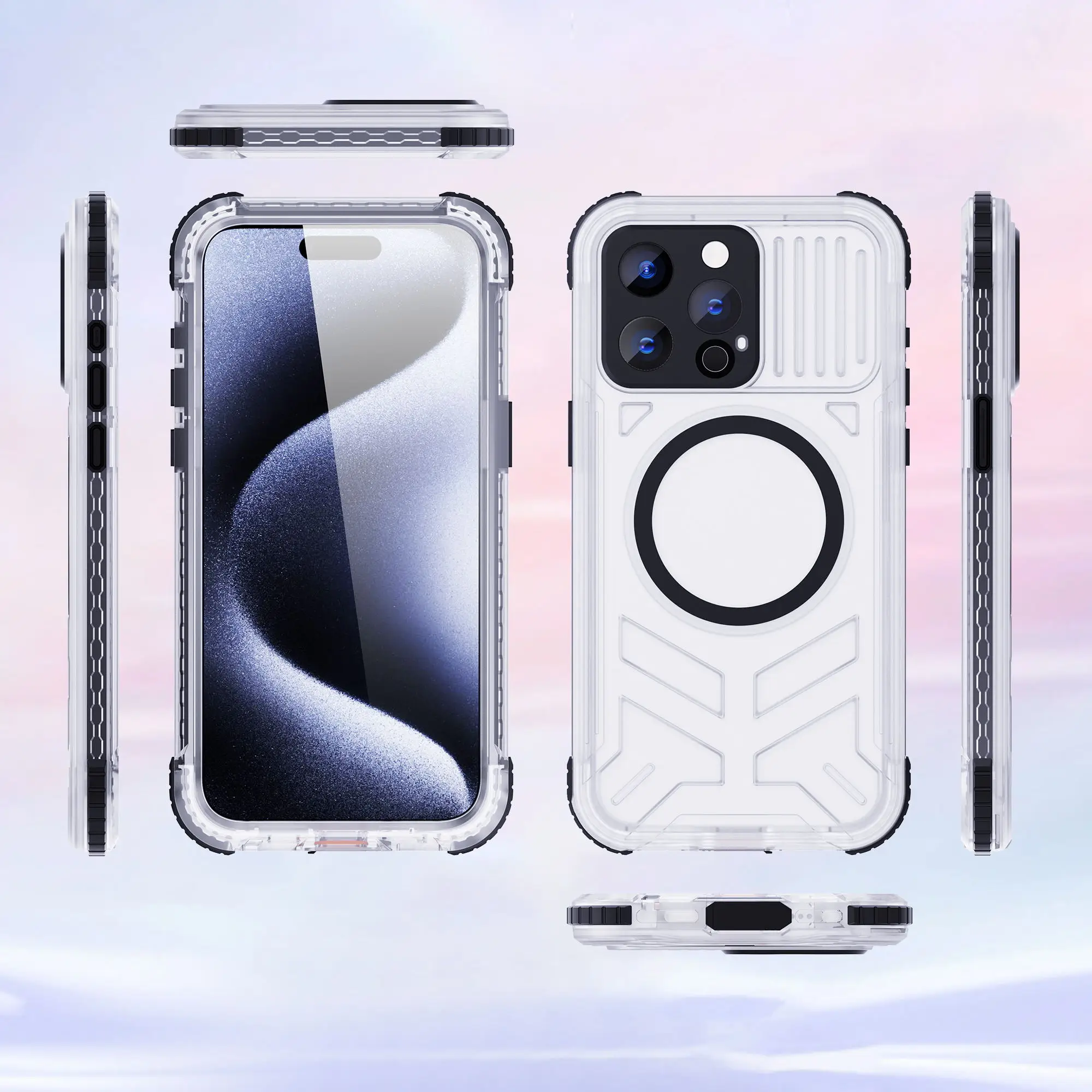 2024 Водонепроницаемый Чехол IP68 для iPhone 15 Pro Max Plus Беспроводная зарядка поддержка