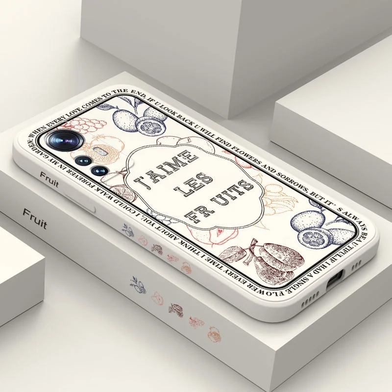 

Fruit Imprint Phone Case For Xiaomi Mi 12 11 Ultra lite 10 10S 9 11T 10T 9T Pro Lite Poco M4 X4 F3 X3 M3 5G Pro Cover