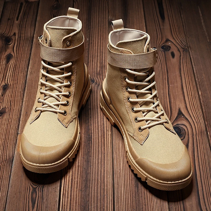 

Мужские ботинки в стиле милитари, коричневые Нескользящие ботинки для тактических тренировок, резиновые ботинки, рабочая обувь, 2022