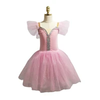 pink long dress for women ballet tutu dress skirt velvet tops sling girls professional costume vestidos