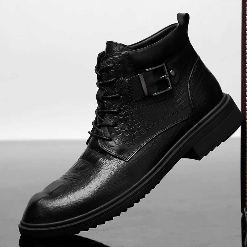 

Natural Cow Leather Men Winter Boots Handmade Retro Men Boots Genuine Leather Men Winter Shoes Big Size 38-47 Plush Warm