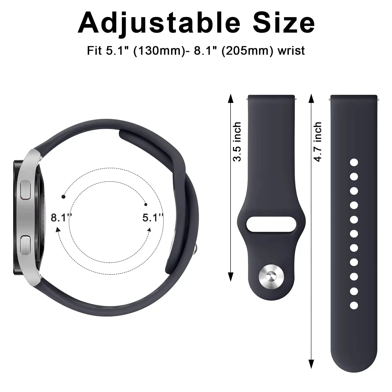 Фото Ремешки для часов 20 мм/22 мм для Samsung Galaxy Watch 7 FE 6 4 Classic 5 Pro, силиконовый браслет, ремешок для Huawei Watch GT 6 5 4 3 Pro №5