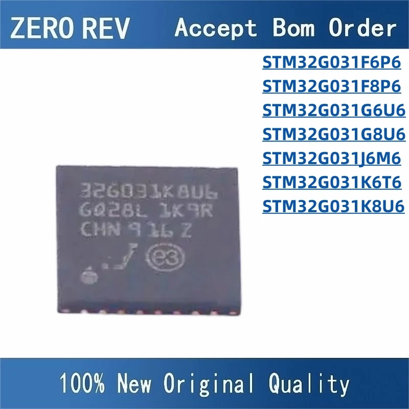 

100% New STM32G031F6P6 STM32G031F8P6 TSSOP20 STM32G031G6U6 STM32G031G8U6 UFQFPN28 STM32G031J6M6 STM32G031K6T6 STM32G031K8U6 IC