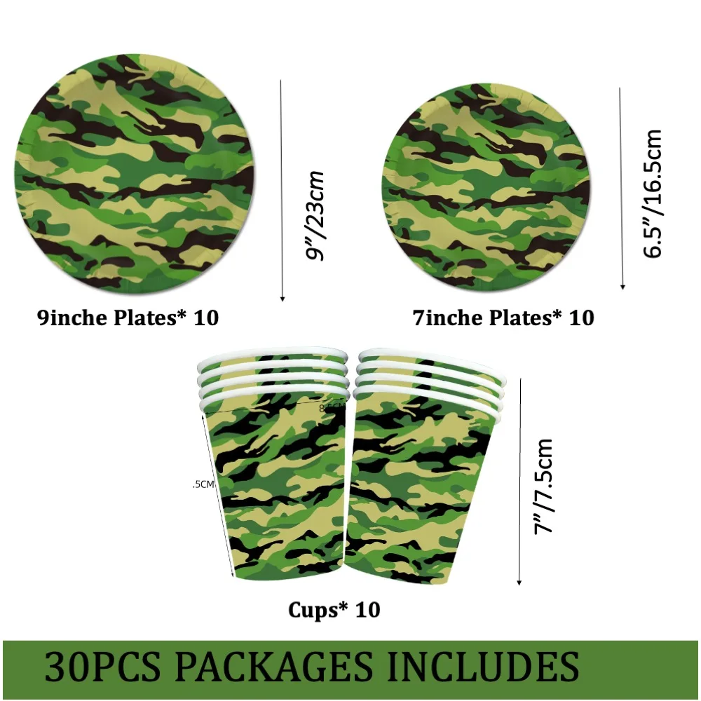 

Army Green 30pcs Plates Cups For Birthday Baby Shower Wedding Children's Day Dinner Anniversary Inauguration Day Celebrations