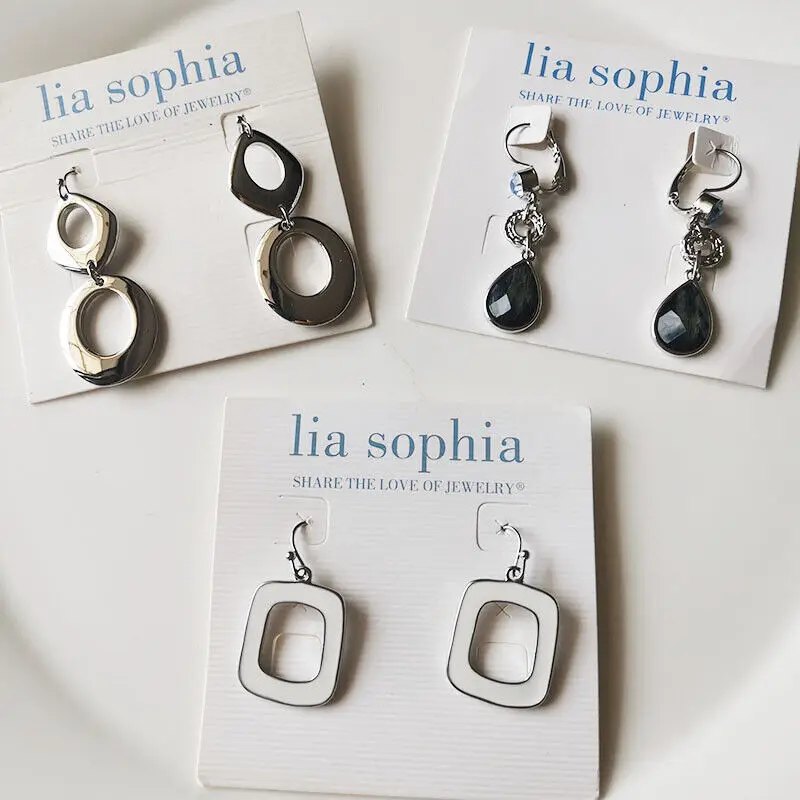 

New 3Pairs Lia Sophia Drop Earrings Gift Fashion Women Party Holiday Jewelry