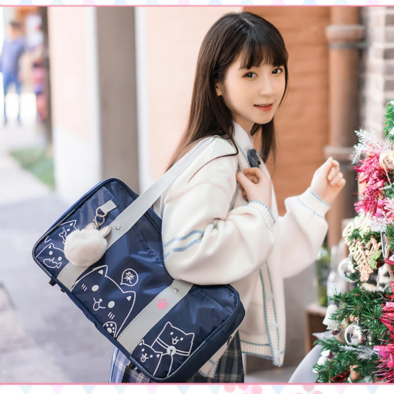 

Japanese Oxford Canvas JK Uniform Bag Basic Oblique Straddle Handheld One Shoulder Campus Commuter Bag Students anime