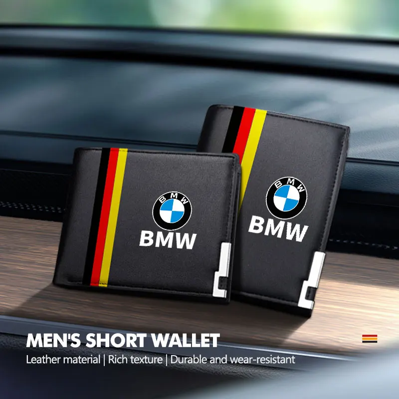 Кожаный автомобильный мужской кошелек с несколькими картами деловой для монет BMW
