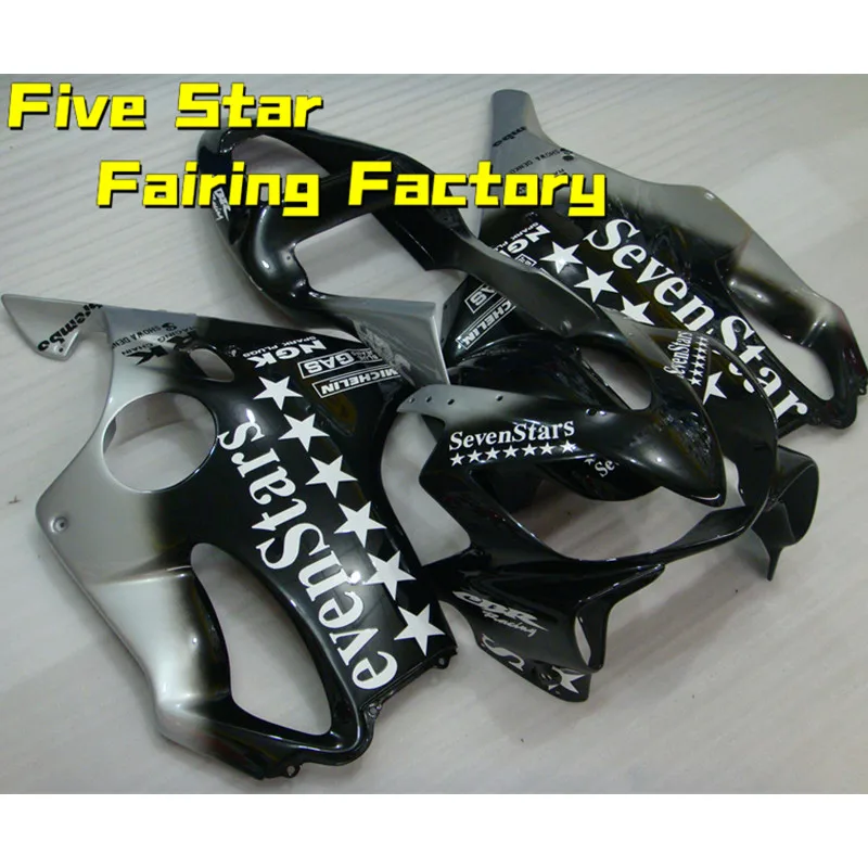 

Комплект обтекателей для мотоцикла Honda CBR 600 F4i 2001 2002 2003 кузов CBR600 01 02 03 инъекция CBR 600F4i черные Серебряные звезды