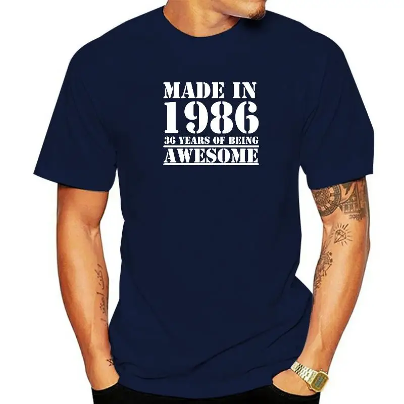 Забавная футболка Made In 1986 года 36 лет Being Awesome с принтом на день рождения шутка мужа