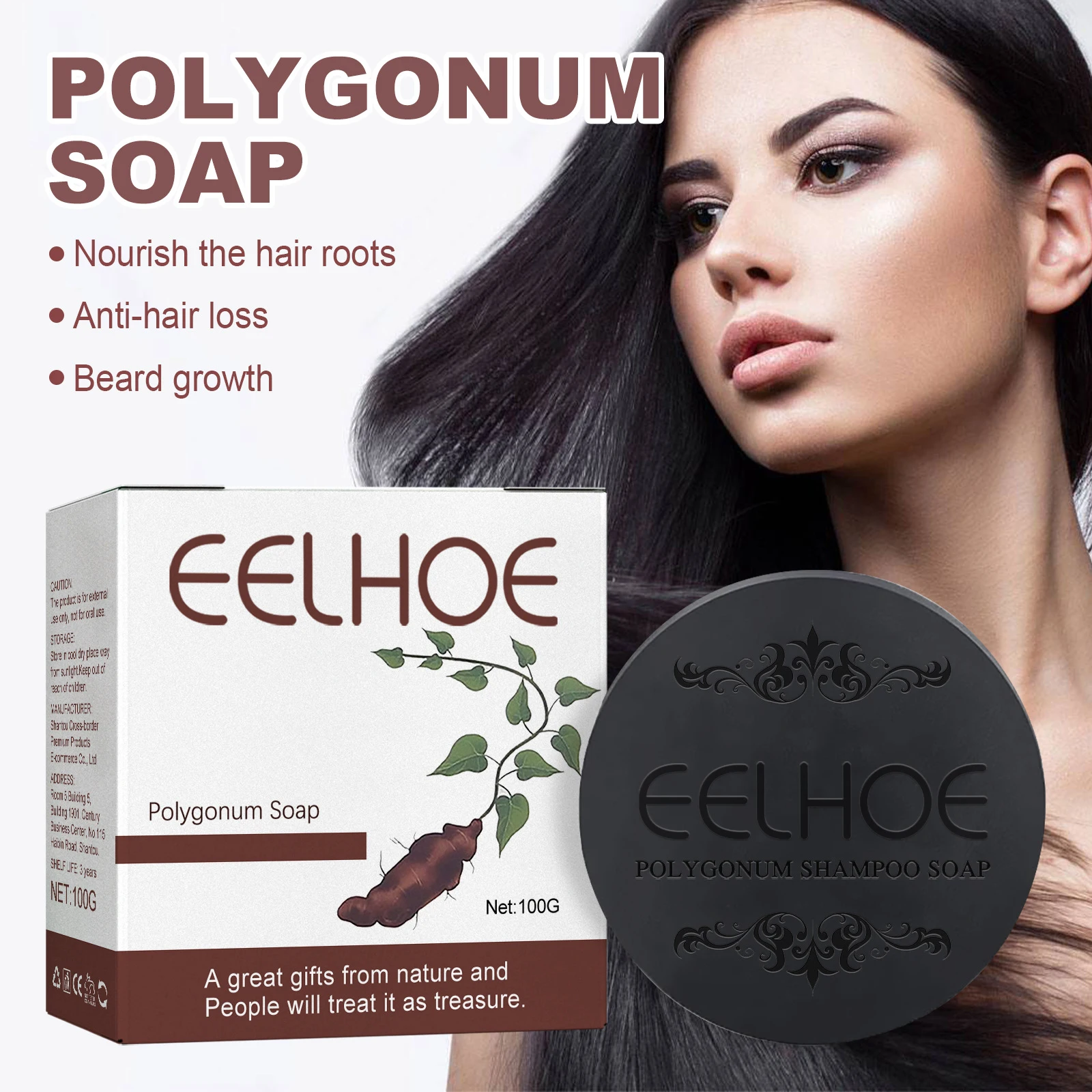 

Polygonum Multiflorum Hair Recolor Soap Men Women Moisturizing Essence Anti Dandruff Smooth Soap Cover Gray Hair Bar Shampoo