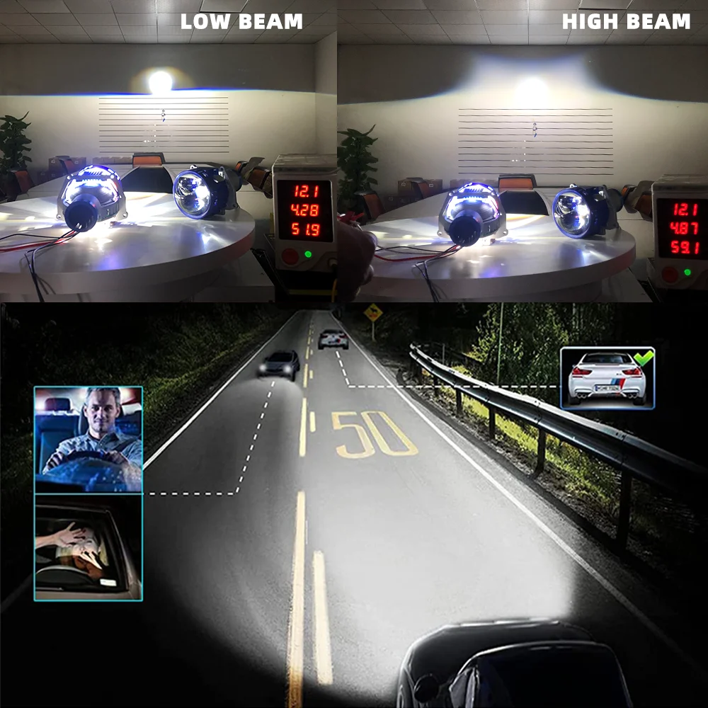 65 Вт 6000K 3 дюйма гипербоновая лампа Проекционные линзы лампы для автомобильных