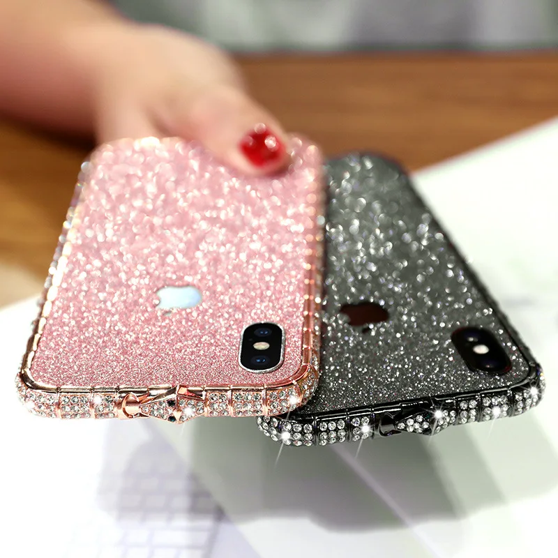 

Luxury Diamond-framed Case For iPhone 14 Pro Max 14 Plus Women's Shiny Crystal Metal Snake Button Case For iPhone 13 13 Pro Max