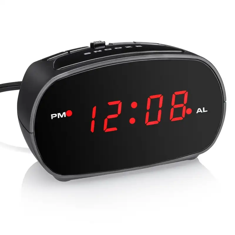 

Black Digital Alarm Clock with Red LED Display Reloj de mesa Light up clock Led clock Despertador digital dormitorio Clock wirel