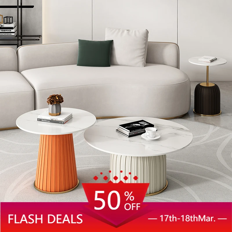 

Round Coffee Tables Sets Living Room Nordic Writing Table White Entrance Hall Furniture Table Basse De Salon Home Furniture