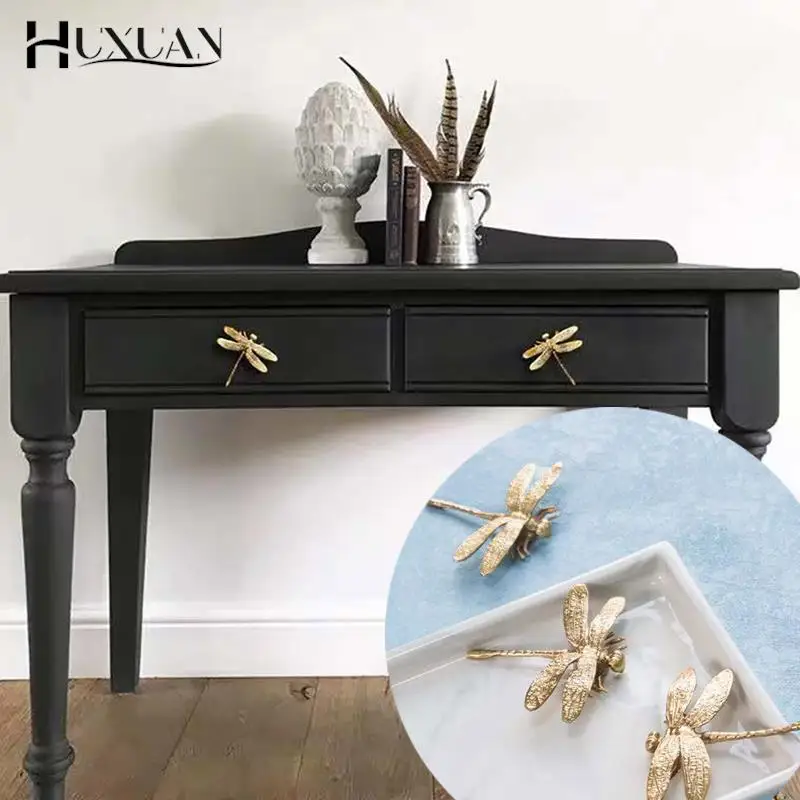 

Brass Dragonfly Handle Simple Nordic Cabinet Gold Pure Copper Drawer Door Knob