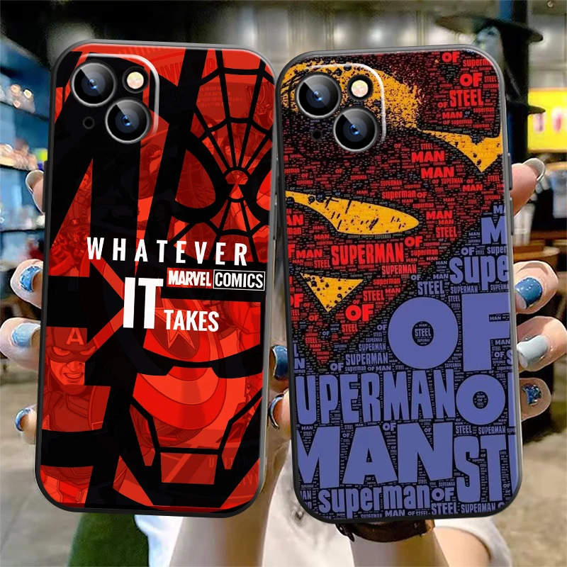 

Popular Marvel Phone Case For iPhone 13 12 11 Pro 12 13 Mini X XR XS Max SE 6 6s 7 8 Plus Silicone Cover Black Soft Coque