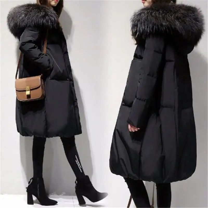 Women Xl-5xl Winter Jacket Cotton-padded Jacket Plus Size Women's Mid-length Loose Padded Cotton Jacket Autumn Winter Fashion