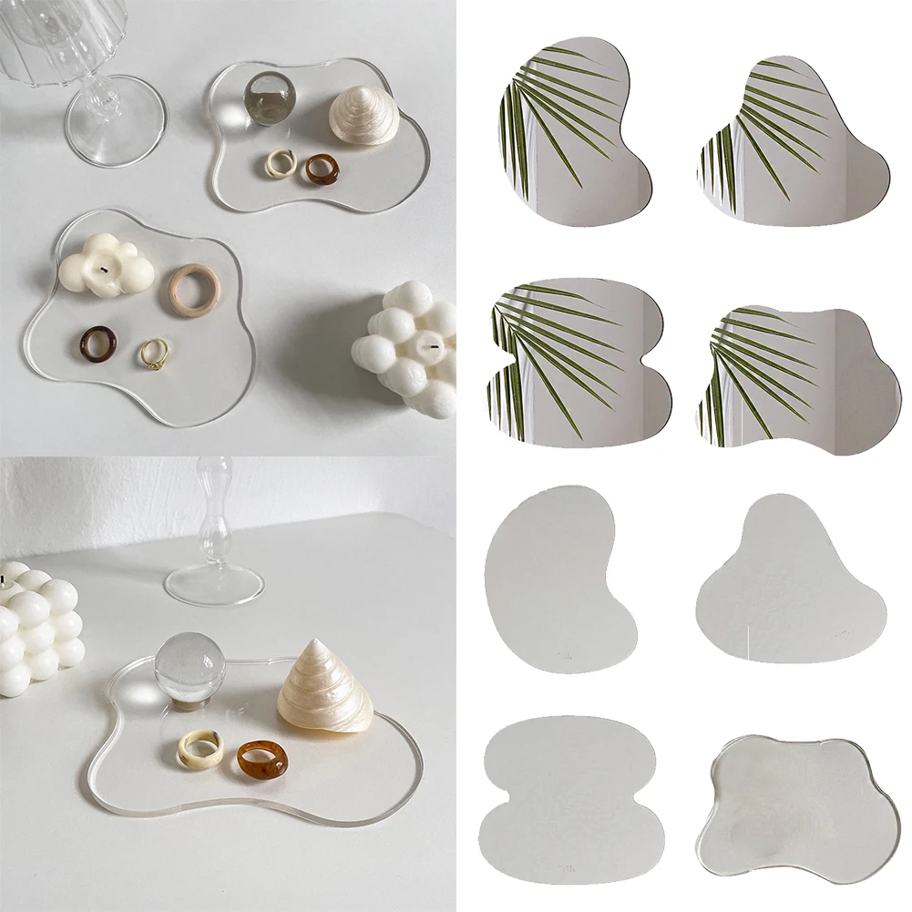 

Irregular Acrylic Coasters Clear Mirror Coasters Nordic Ins Simple Table Mat Desktop Decor Ornaments Home Shooting Props
