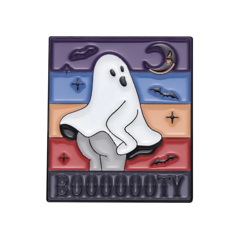 Мультяшная эмалированная заколка Ghoost Booty забавный жесткий призрак металлический