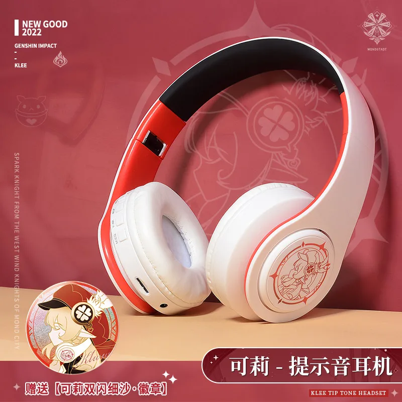 

Anime Genshin Impact Klee Hu Tao Fashion Wireless Bluetooth Headset Comfortable Stereo Foldable Gaming Headphones Cosplay Gift