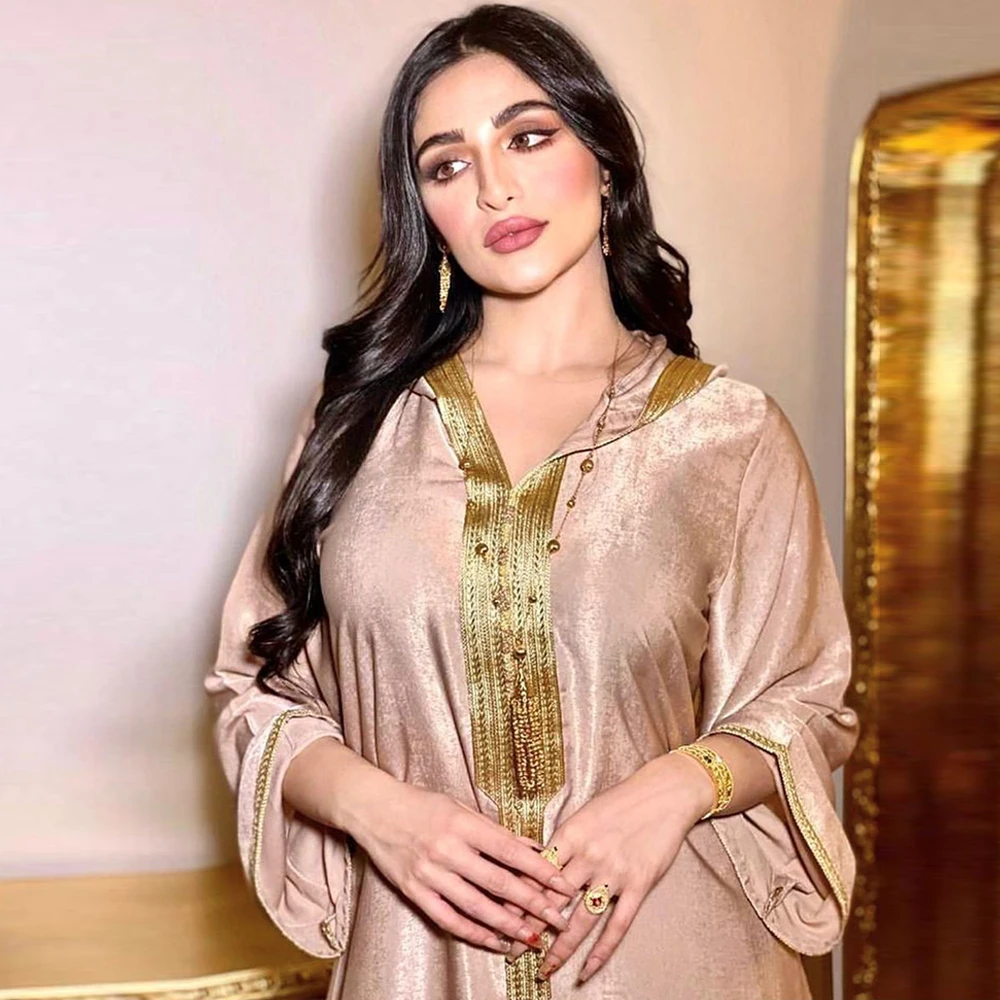 

Ramadan Abaya Dubai Turkey Arabic Muslim Satin Long Dress African Dresses For Women Robe Femme Musulmane Islam Clothing Kaftan