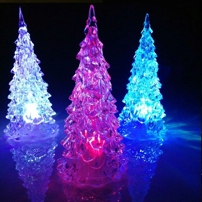 

2022 New Changing Acrylic Christmas Tree Night Light Lamp Home Decor LED 7Colors Xmas Gift