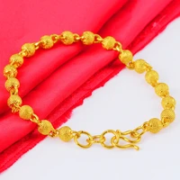 round frosted beads chian bracelets concise fashion vietnam alluvial gold never fade bracelets women jewelry