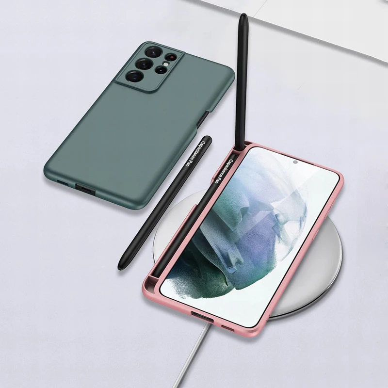 Чехол для Samsung Galaxy S21 Ultra S-Стилус силиконовый чехол Беспроводная зарядка стилус