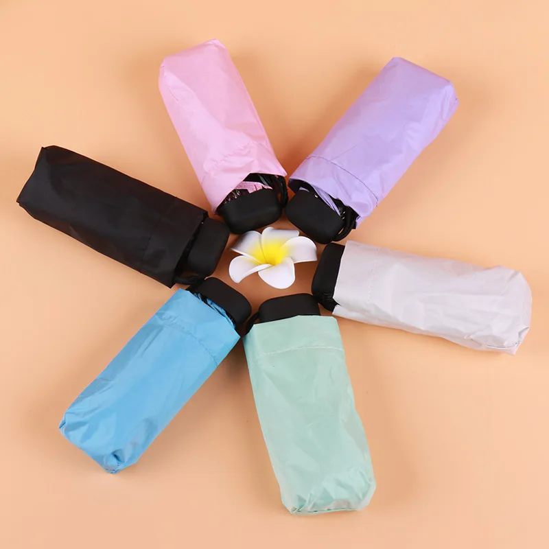 Portable Men's Umbrella Mini Pocket Umbrellas Prevent Uv Rainproof Folding Ladies Small Five Fold Sun Umbrella