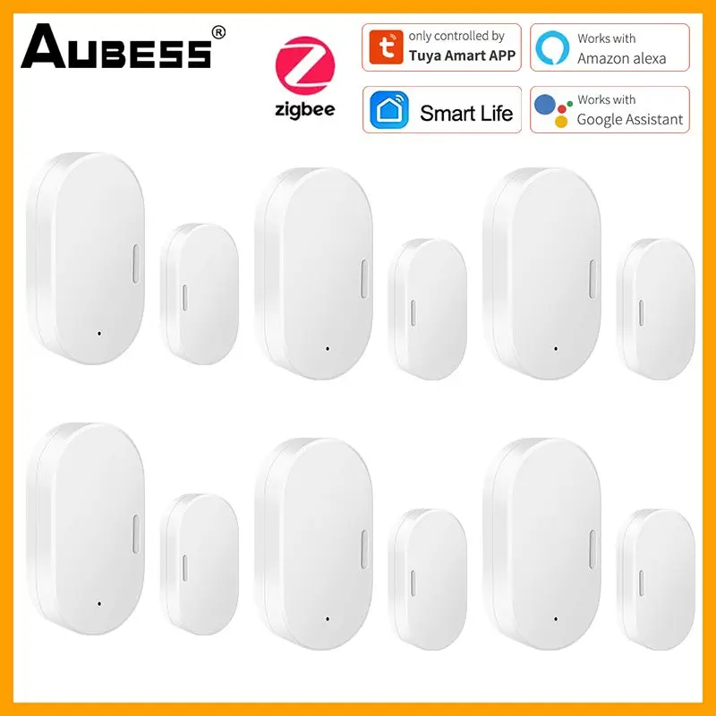 

Aubess Tuya Zigbee Door Sensor Door Open Closed Detectors App Notification Alert Home Security Alarm Work With Alexa Google Home