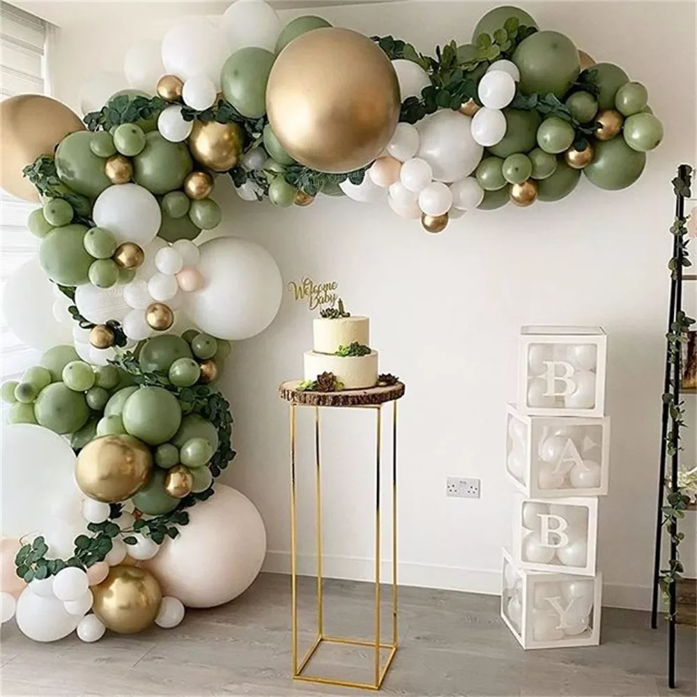 

Multi Style Avocado Green Balloons Garland Arch Kit Retro Green Chorme Gold Latex Globos Birthday Christmas Wedding Party Decors